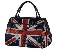 Sac de sport de voyage, sac de sport, sac de voyage, style rétro, drapeau Union Jack, imperméable, sac fourre-tout pour homme et femme