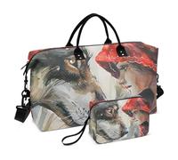 Sac de sport de voyage, sac de sport Wolf Little Girl1 avec sac de rangement, sac de week-end, sac de nuit pour homme et femme, voyage, sport, yoga, Multicolore, Taille unique