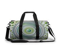 Sac de sport de voyage style campagnard français avec compartiment Sac d'entraînement Sac de nuit pour homme et femme, Cercles et points verts, 17.7in/9in/9in