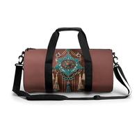 Sac de sport de voyage style graffiti avec compartiment pour homme et femme, Style rétro moderne du milieu du siècle avec des formes de gouttes, 17.7in/9in/9in