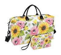 Sac de sport de voyage, tournesol, coquelicot, marguerite, feuilles pour homme et femme, sac fourre-tout, multicolore