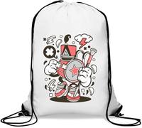Sac de sport décontracté avec cordon de serrage pour fanfare, style hip-hop, blanc