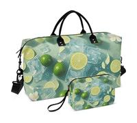 Sac de sport décoratif en forme de cubes de glace vert citron vert d'été avec sangle réglable pour les voyages d'affaires