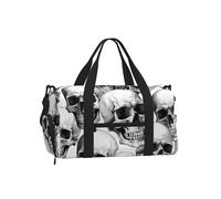 Sac de sport d'Halloween avec compartiment à chaussures, résistant à l'eau, sac de sport pour homme et femme, motif tête de mort, sac de sport pour la danse, le yoga
