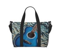 Sac de sport Dragon pour homme et femme - Sac de voyage avec compartiment à chaussures, Guitare bleue, Taille unique, Sac de voyage
