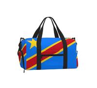 Sac de sport drapeau du Congo avec compartiment à chaussures - Sac de sport léger pour homme et femme - Sac fourre-tout de voyage imperméable avec poche humide