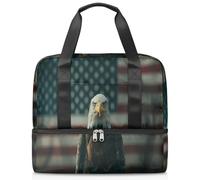 Sac de sport Eagle avec drapeau américain pour femmes et hommes Kirls Garçons Filles 21 L Sac fourre-tout séparé pour voyage, gym, yoga, couleur, Big, Organiseur de sac