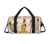 Sac de sport égyptien hiéroglyphes dieux avec compartiment à chaussures - Sacs égyptiens pour la nuit, le week-end, le voyage, la salle de sport - Organisateur de bagages pour femmes, hommes, enfants