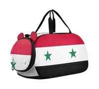 Sac de sport élégant bleu dégradé pour voyage, sac de nuit, sac de sport pour enfants, sac de sport pour garçon, Drapeau de la Syrie, Classique