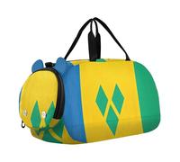 Sac de sport élégant bleu Navajo blanc dégradé pour tout-petits, sac de voyage pour filles, sac fourre-tout pour enfants, Drapeau Grenadines Saint Vincent, Classique