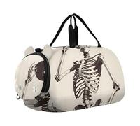 Sac de sport élégant pour garçons avec bouquet d'iris violet et blanc, Cool Squelette Cowboy Western, Classique