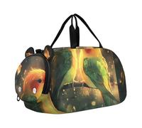 Sac de sport élégant pour garçons avec bouquet d'iris violet et blanc, Romantiques inséparables dorés, Classique