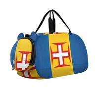 Sac de sport élégant pour garçons - Bleu céladon vert dégradé - Sac de voyage pour la nuit - Bagage fourre-tout pour enfants, drapeau madère, Classique