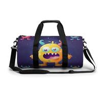 Sac de sport en alpaga de dessin animé pour homme et femme, sac de nuit avec compartiment à chaussures, sacs d'entraînement, Monstre coloré, 17.7in/9in/9in, Art Déco