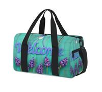 Sac de sport en bois avec panneau de bienvenue en forme de fleur pour le w nd, sac fourre-tout, sac de sport décontracté pour enfants, filles, garçons, femmes, hommes