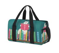 Sac de sport en forme de chat pour bibliothèque, sac fourre-tout pour le w nd, sac fourre-tout décontracté, sac de sport pour enfants, filles, garçons, femmes, hommes