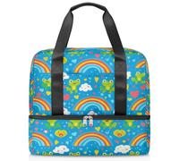 Sac de sport en forme de cœur arc-en-ciel pour femmes, hommes, garçons et filles, 21 L, sac fourre-tout séparé pour voyage, gym, yoga, couleur, Big, Organiseur de sac
