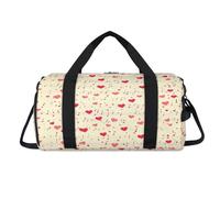 Sac de sport en forme de cœur avec notes de musique et compartiments à chaussures pour la nuit, le w nd, les voyages, la gym, les femmes, les enfants, les filles, les garçons