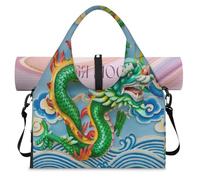 Sac de sport en forme de dragon coloré pour homme et femme, sac de week-end avec compartiment à chaussures, sac fourre-tout à bandoulière pour yoga, gym, voyage, couleur, L, Organiseur de sac