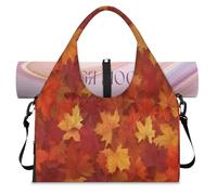 Sac de sport en forme de feuilles d'érable d'automne avec compartiment à chaussures, sac fourre-tout pour la gym, le yoga, les voyages, couleur, L, Sac de voyage