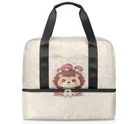 Sac de sport en forme de hérisson mignon pour femmes, hommes, garçons et filles, 21 L, sac fourre-tout séparé pour voyage, gym, yoga, couleur, Big, Organiseur de sac