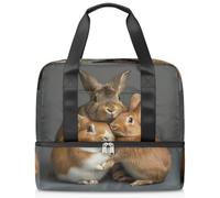 Sac de sport en forme de lapin pour femmes, hommes, garçons et filles, 21 L, sac fourre-tout séparé pour voyage, gym, yoga, couleur, Big, Organiseur de sac