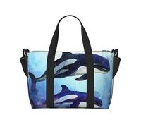 Sac de sport en forme de lémurien à queue annelée pour homme et femme, sac de voyage avec compartiment à chaussures, sacs d'entraînement, Orca Killer Whale., Taille unique, Sac de voyage