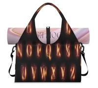 Sac de sport en forme de lettres brûlant le feu avec compartiment à chaussures, lettres de l'alphabet, sac fourre-tout pour la gym, le yoga, les voyages, couleur, L, Sac de voyage