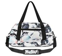 Sac de sport en forme de pingouin mignon pour enfants, garçons et filles, adolescents, motif pingouin d'hiver, sac de sport pour week-end, voyage, gymnastique, danse, ballet, multicolore