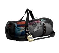 Sac de sport en maille - Sac de plongée cylindrique avec bandoulière réglable | Grand sac de fitness, organiseur de tuba avec crochet intérieur pour les voyages, le camping, les sports nautiques, la
