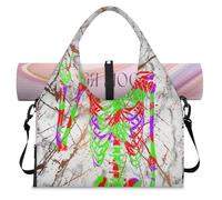 Sac de sport en marbre avec compartiment à chaussures, motif tête de mort gothique, sac de week-end, sac fourre-tout pour salle de sport, yoga, voyage, couleur, L, Sac de voyage