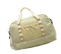 Sac de sport en nylon imperméable avec compartiments secs et humides, sac à bandoulière pour gym, voyage et activités de plein air, jaune, As shown in the figure