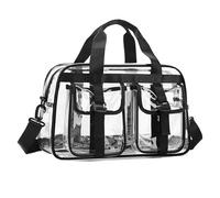 Sac de sport en PVC transparent - Organisateurs spacieux pour gym, piscine, voyage, aventure avec bandoulière - Sac de rangement en PVC, Noir , Beauté de masse