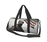 Sac de sport en toile imprimée marine des États-Unis - Sac de sport avec grande capacité pour le week-end, les voyages d'affaires, Noir , Taille unique