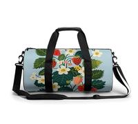 Sac de sport en toile pour homme et femme - Motif fraises et fleurs, Style 4-1, 17.7in/9in/9in