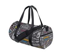 Sac de Sport en Toile pour Hommes et Femmes, Instruments de Musique Rock, Guitare, Noir, Sac de Voyage, Week-End, Bagages, Sport et Nuit