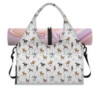 Sac de sport équestre avec compartiment à chaussures Motif cheval Sac fourre-tout pour la gym, le yoga, les voyages, couleur, L, Sac de voyage