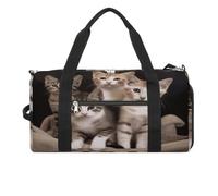 Sac de sport étanche avec compartiment à chaussures pour femme et homme Motif chatons, Chats de la famille des chatons, Taille unique