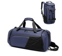 Sac de Sport étanche pour Homme et Femme avec Compartiment à Chaussures, Bleu, Tendance, Affaires, Week-End, Sac de Sport