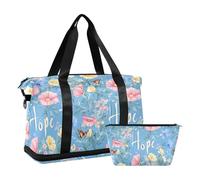 Sac de sport étanche pour le week-end, Campanule tendance Bleu printemps