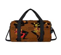 Sac de sport ethnique papou dansant avec compartiment à chaussures - Sac de voyage pour la gym - Pour femmes, hommes, enfants, filles, garçons