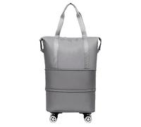 Sac de sport extensible avec roues silencieuses à 360 degrés, léger et pliable pour salle de sport et shopping, gris