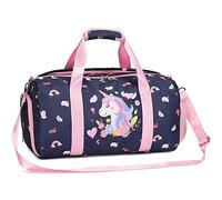 Sac de Sport Fille Sac Voyage Enfant Sac Piscine Fille Sac pour Gym Danse avec Compartiment à Chaussures et Poche Humide