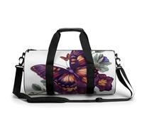 Sac De Sport Fleurs De Pensée Et Papillon Sac De Voyage Rond Sacs De Sport Sac De Sport