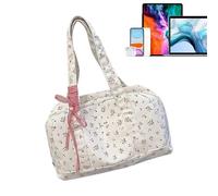 Sac de sport floral - Sac à fleurs de 50 cm avec capacité, sac à bandoulière étanche, arc accent Weekender | Sac de rangement mignon pour bagage à main pour plage yoga entraînement hôpital voyage mode