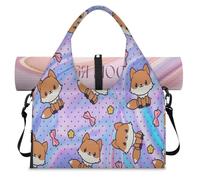 Sac de sport Galaxy Cartoon Fox avec compartiment à chaussures abstrait galaxie week-end sac fourre-tout bagage cabine pour gym, yoga, voyage, couleur, L, Sac de voyage