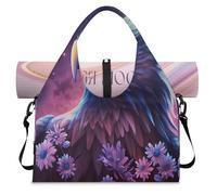 Sac de sport Galaxy Flower Eagle pour femme et homme - Sac de week-end avec compartiment à chaussures - Sac fourre-tout à bandoulière pour yoga, gym, voyage, couleur, L, Organiseur de sac
