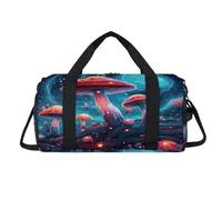 Sac de sport Galaxy Magic Forest Champignon avec compartiment à chaussures Sac de voyage Sac de gym Organiseur de bagages pour femmes, hommes, enfants, filles et garçons