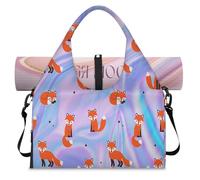 Sac de sport Galaxy Marble Fox avec compartiment à chaussures, sac de week-end, sac fourre-tout pour gym, yoga, voyage, couleur, L, Sac de voyage