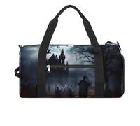 Sac de sport gothique Happy Halloween pour homme et femme, résistant à l'eau, sac de voyage léger pour voyage, sport, blanc, taille unique, blanc, Taille unique